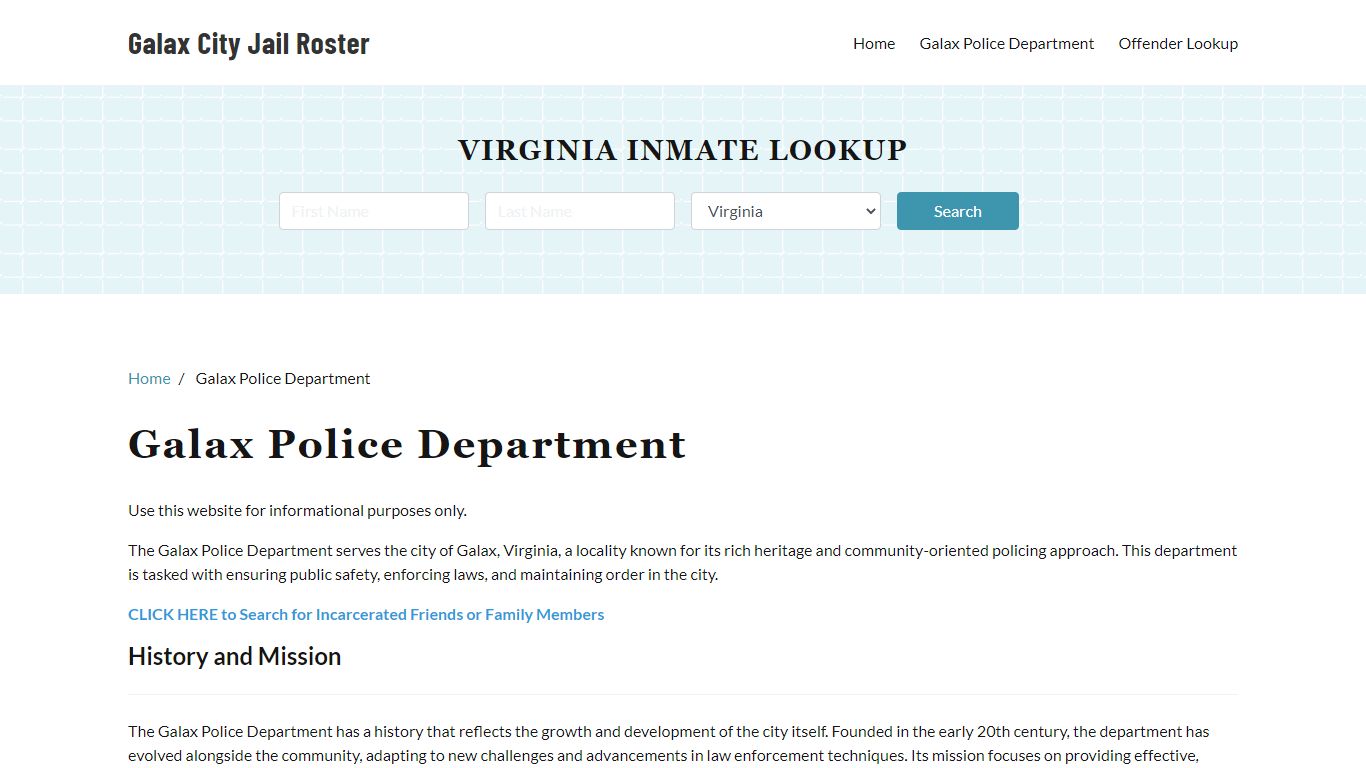 Galax Police Department, VA Arrest Search, Bookings, Reports